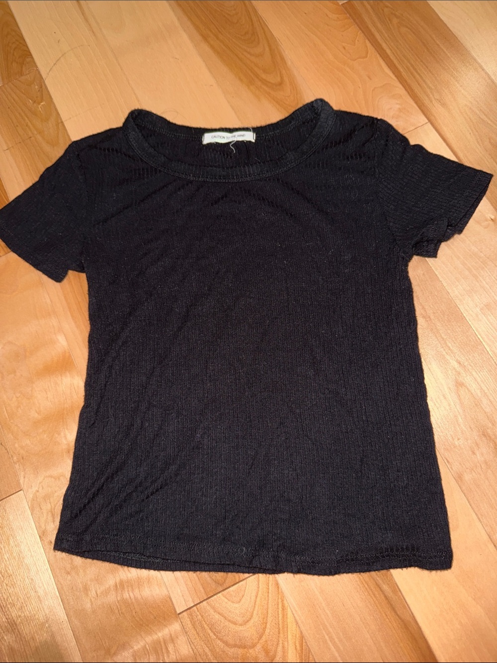 Everyday Black Women's Ribbed Short Sleeve Top S